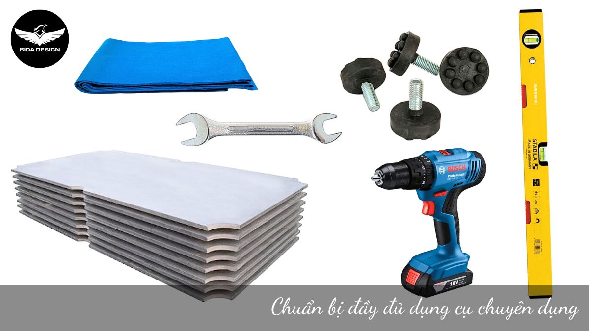 Chuẩn bị đầy đủ dụng cụ chuyên dụng