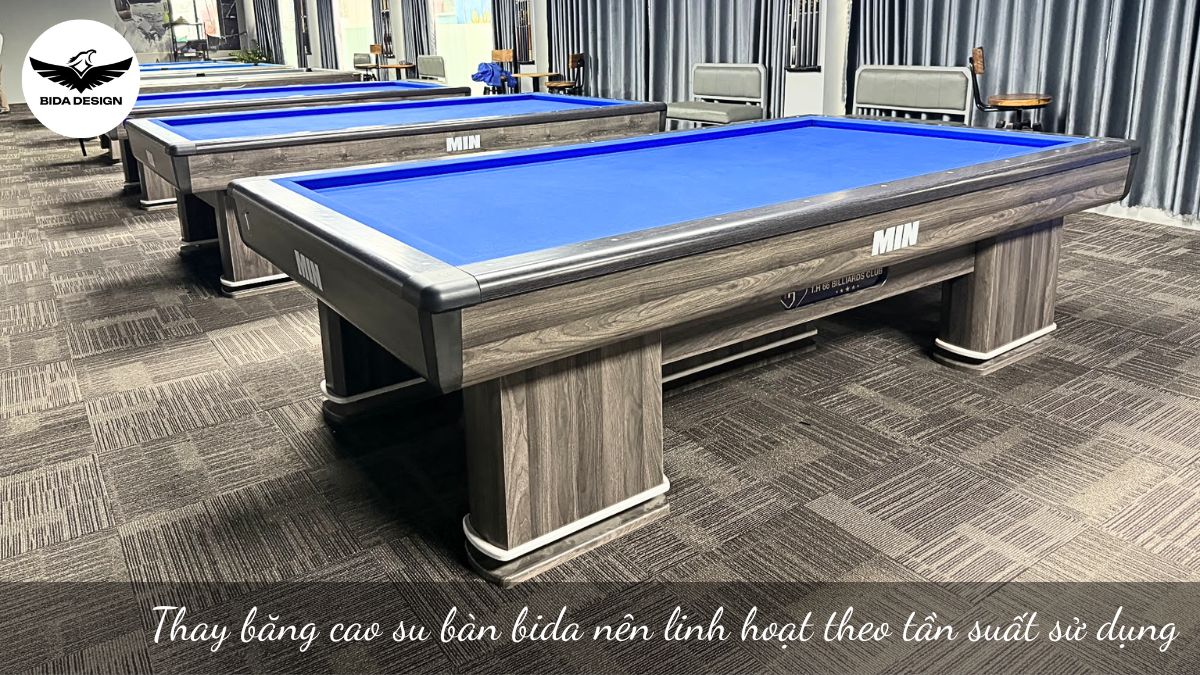 Thay băng cao su bàn bida nên linh hoạt theo tần suất sử dụng