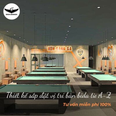 Thiết kế sắp đặt vị trí bàn bida