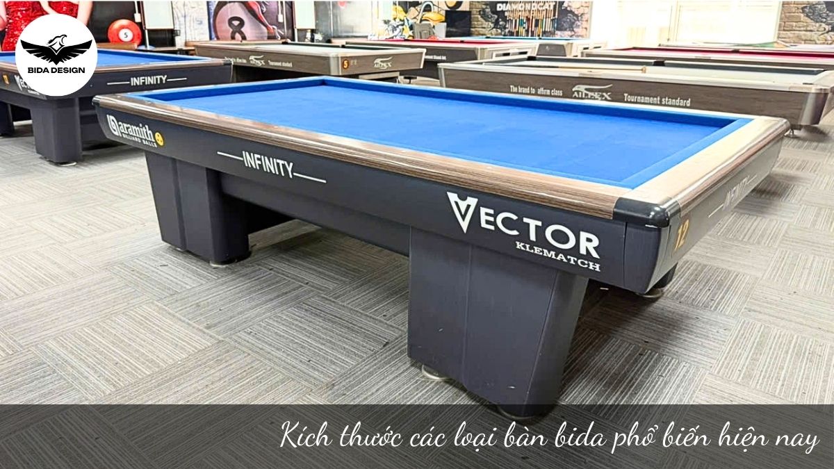 Kích thước các loại bàn bida phổ biến hiện nay
