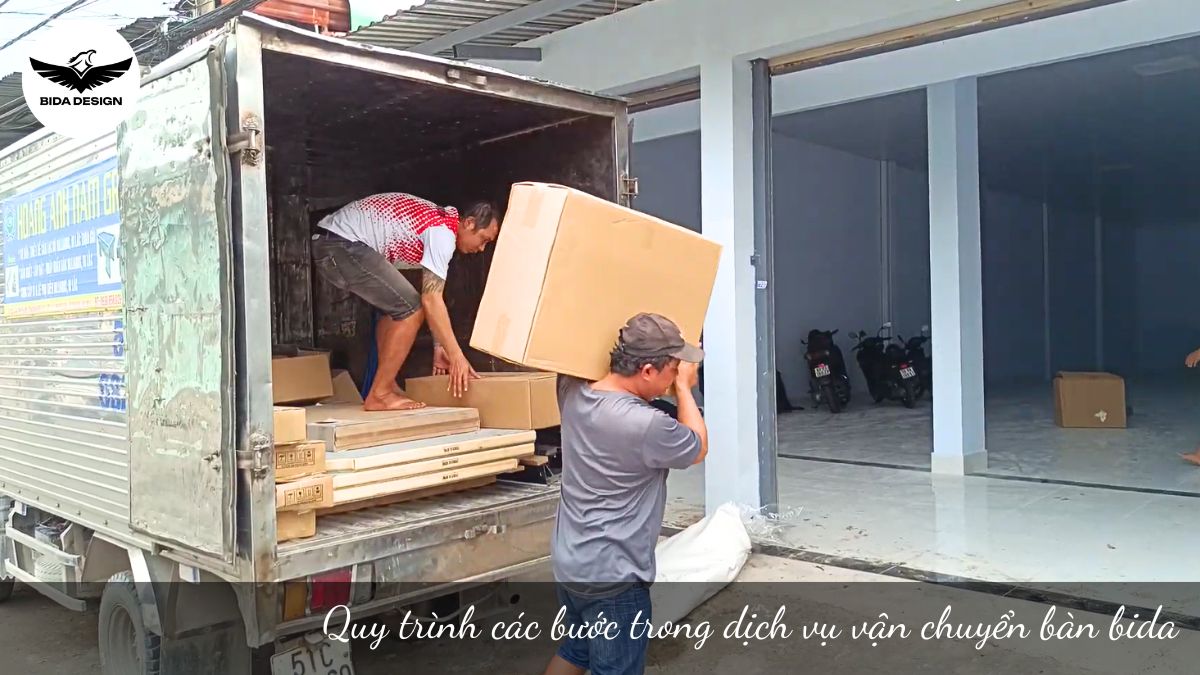 Quy trình các bước trong dịch vụ vận chuyển bàn bida