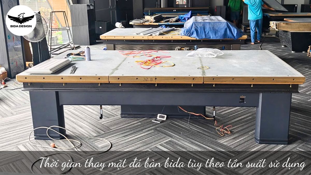 Thời gian thay mặt đá bàn bida tùy theo tần suất sử dụng